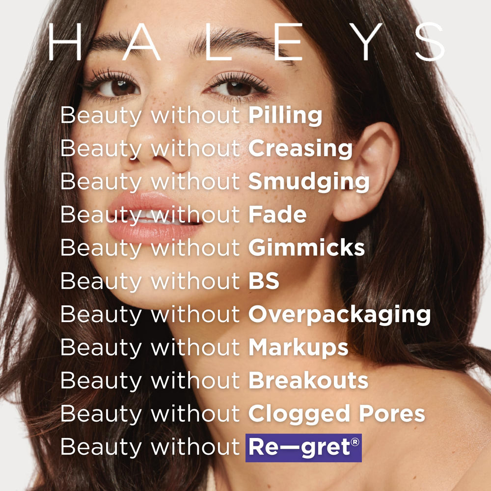HALEYS Kabuki brush care guide shows how to clean and dry bristles for longevity.
