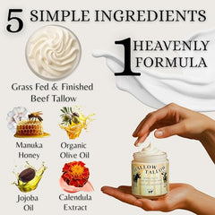 Hallow Naturals Hallow Tallow texture swatch shows whipped, fast-absorbing cream.
