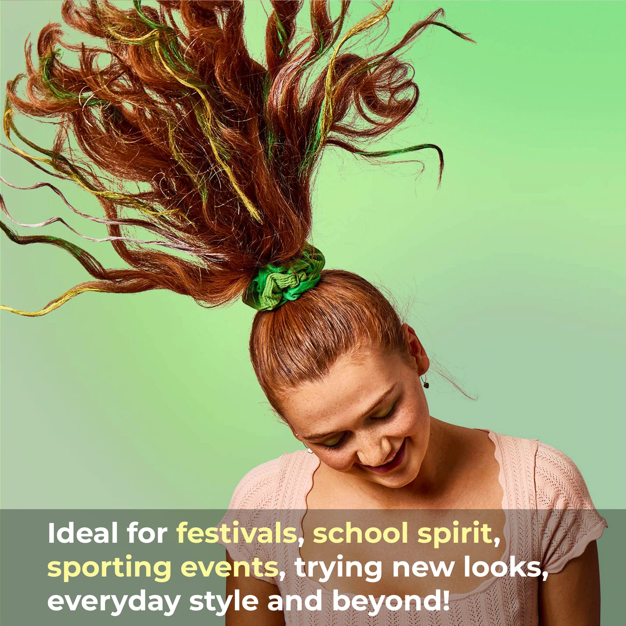Hally Hair Shade Stix Green festival look for bold styling