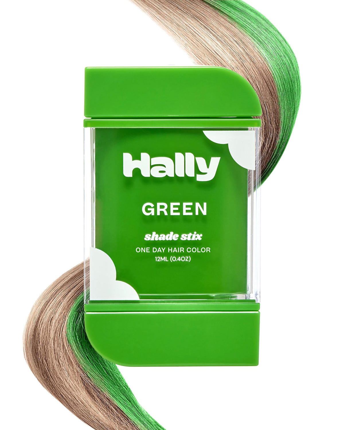 Hally Hair Shade Stix Green wand application delivers quick, bold color