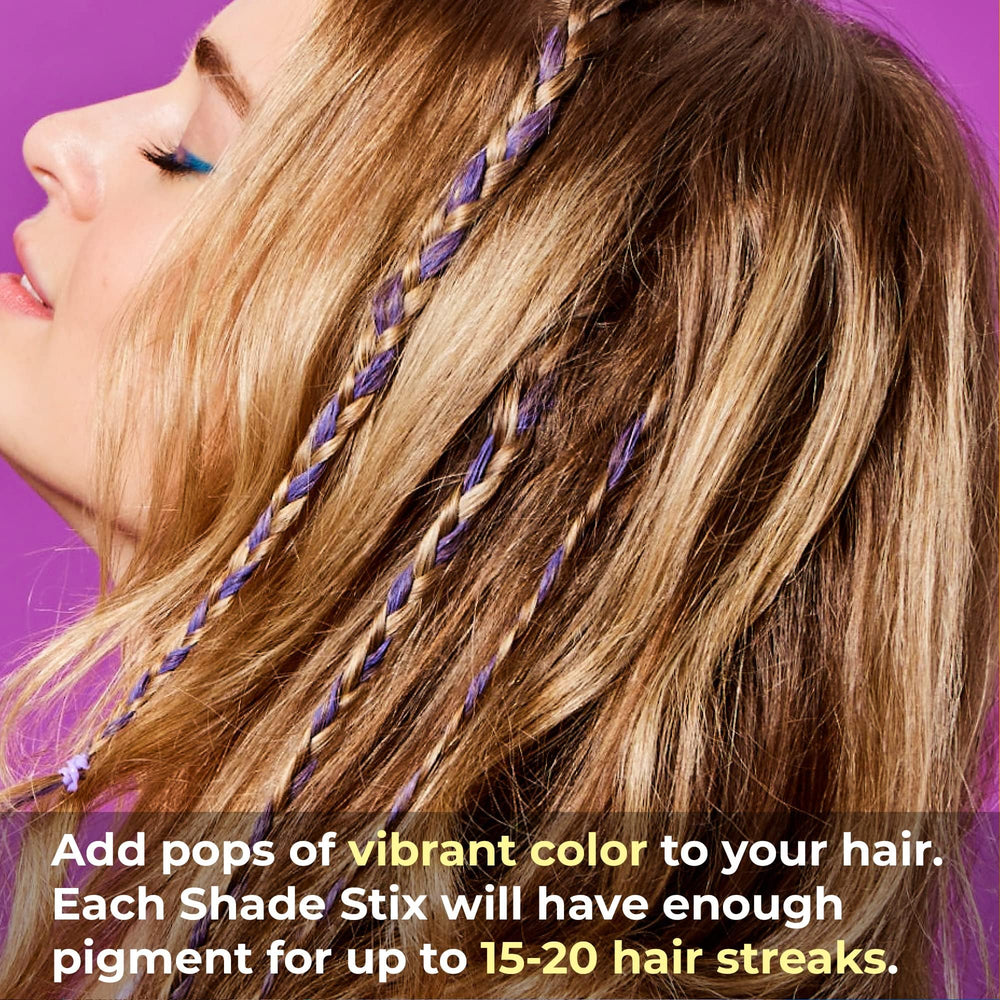 Hally Hair Shade Stix Purple washable color rinses easily after wear
