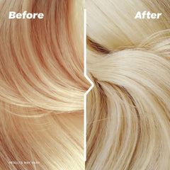 Hally Lighten Up bottle closeup showing gentle, ammonia-free formula for blonde lightening.