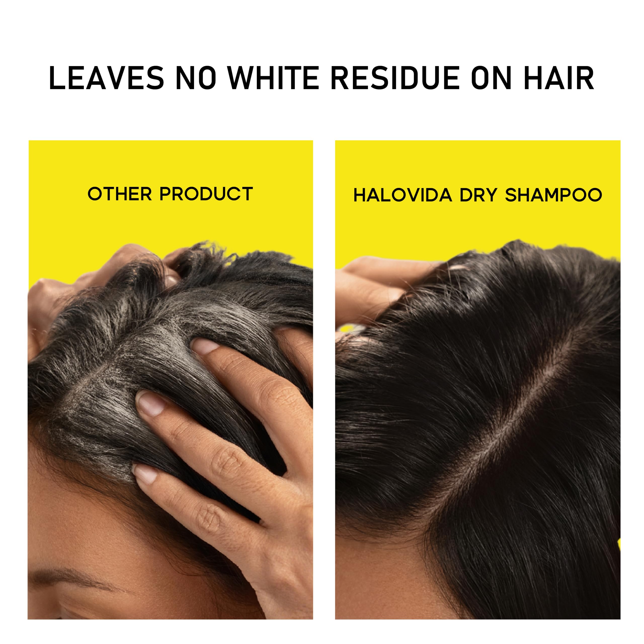 HALOVIDA dry shampoo refreshes between washes with a clean feel