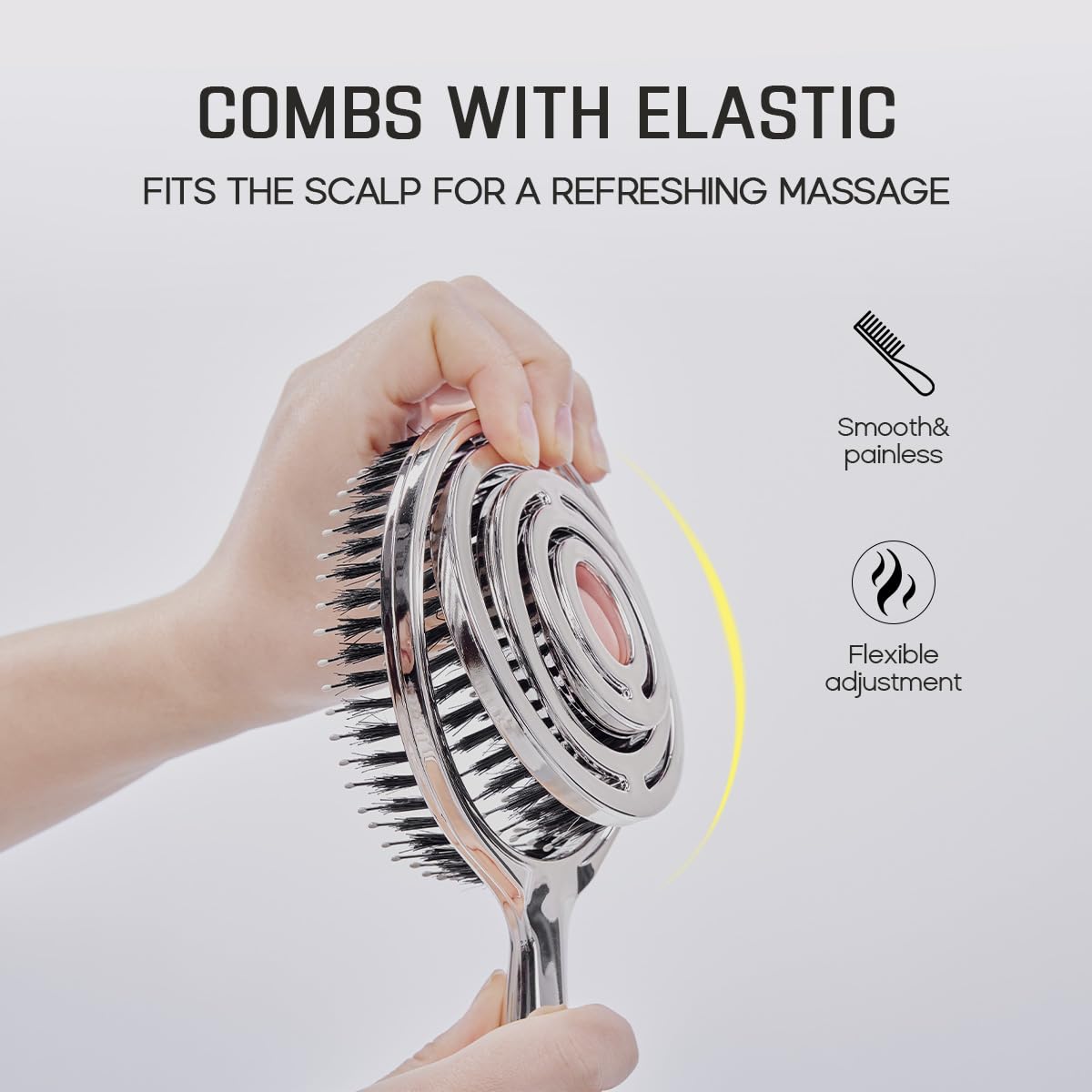 HALOVIDA hair brush blends boar and nylon bristles for smooth, frizz-free hair.