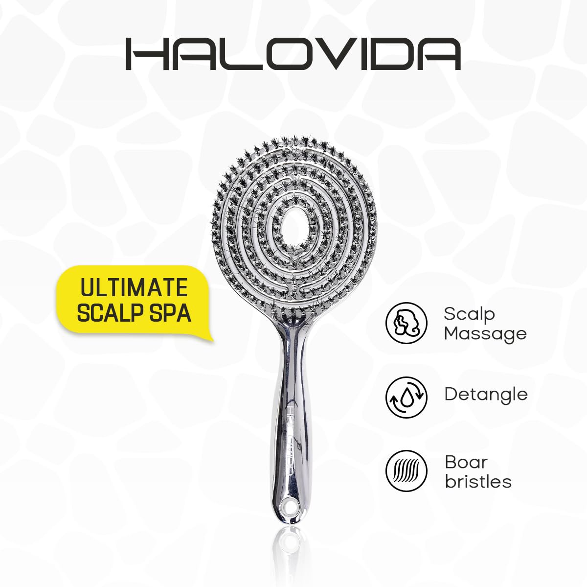 HALOVIDA hair brush with a lightweight handle for comfortable daily styling.
