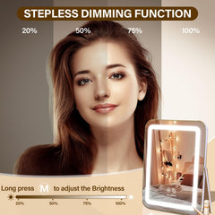 Halumao Vanity Mirror with Lights dimmable setting adapts brightness easily.