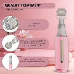 HAMINOS Derma Roller lips-use targets lips and surrounding area for gentle rejuvenation.