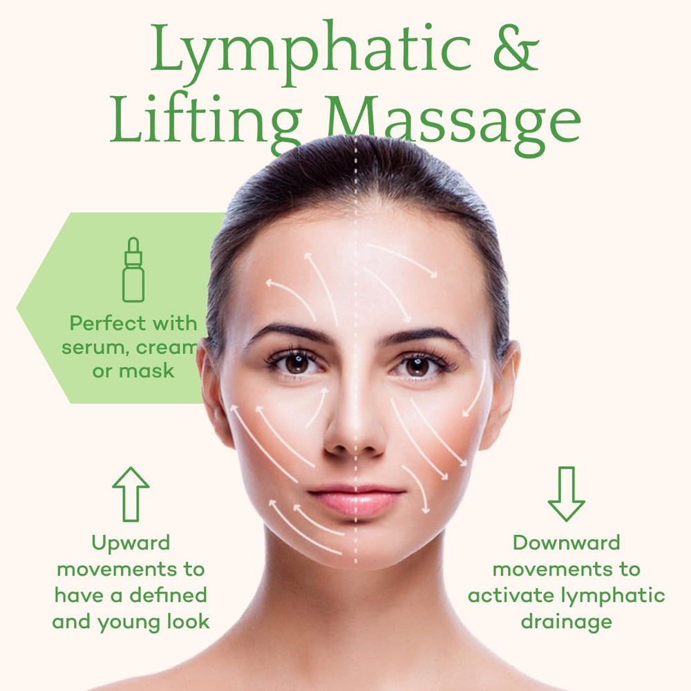 Hana Emi LUONKOS cooling globes used for a refreshing facial massage during routine.