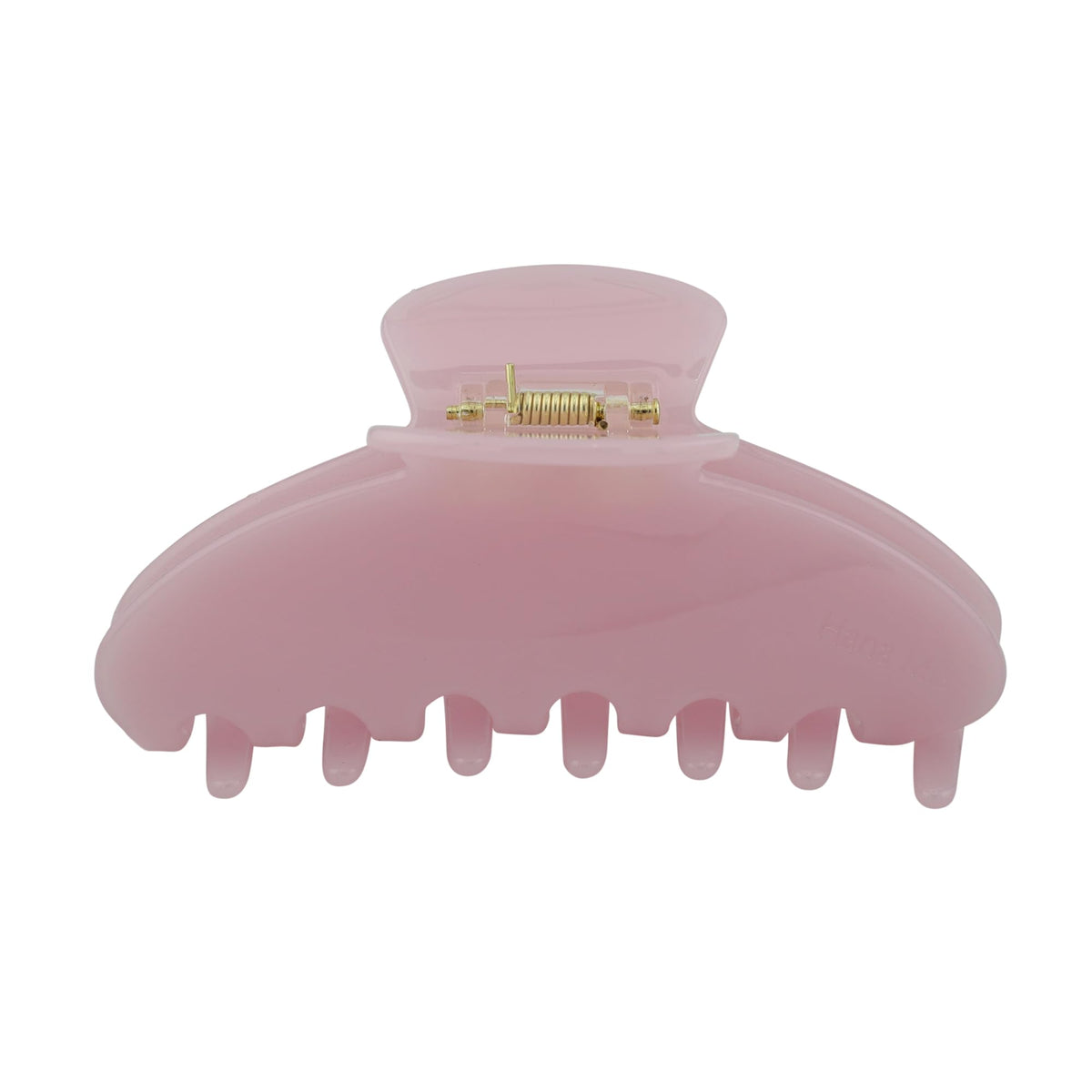 Hana Mia pink acetate 4-inch clip closeup shows smooth finish for comfortable all-day styling