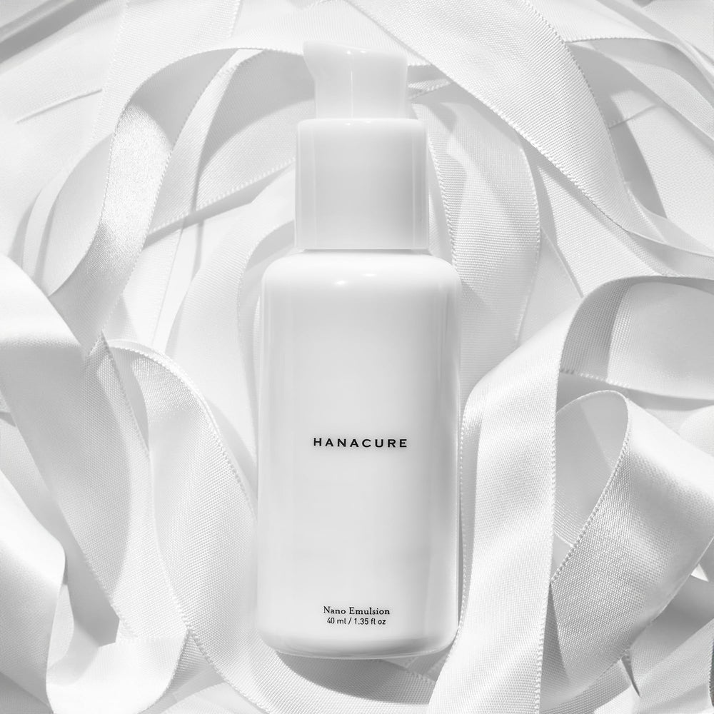 Hanacure Nano Emulsion Moisturizer application shot showing how to apply on skin