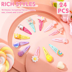 Hanaive 24-piece hair clips set in mixed colors for outfits.