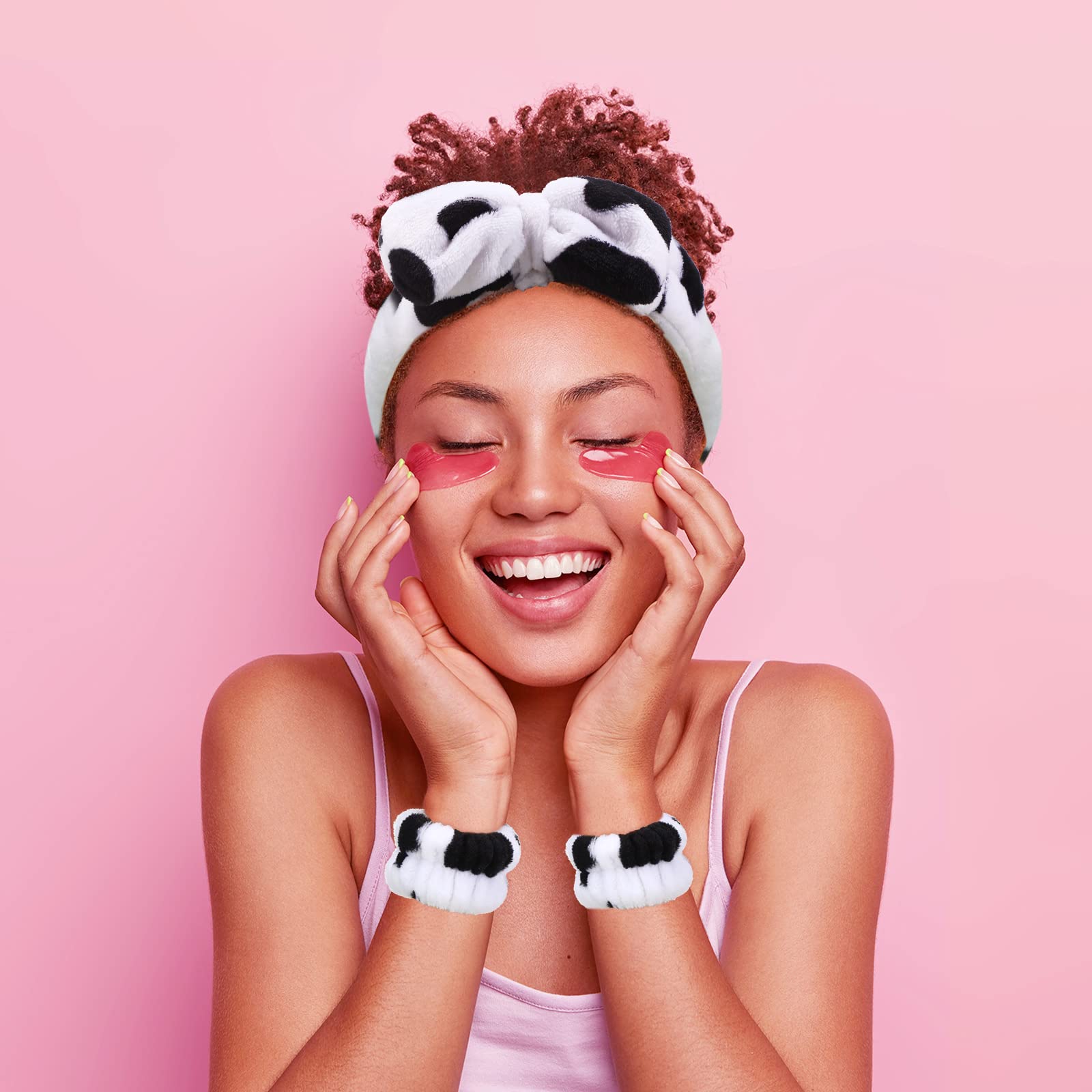 Hanaive shower headband keeps hair dry during a bath or shower