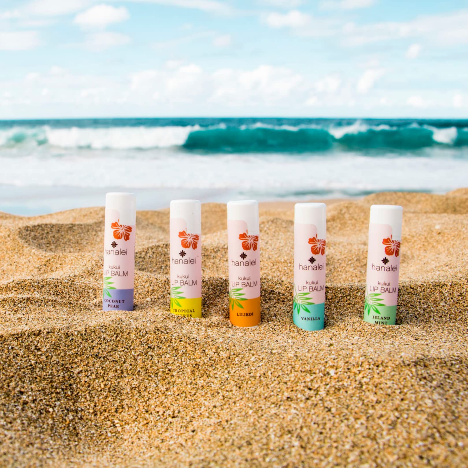 Hanalei Lilikoi lip balm tube nourishes lips with gentle oils
