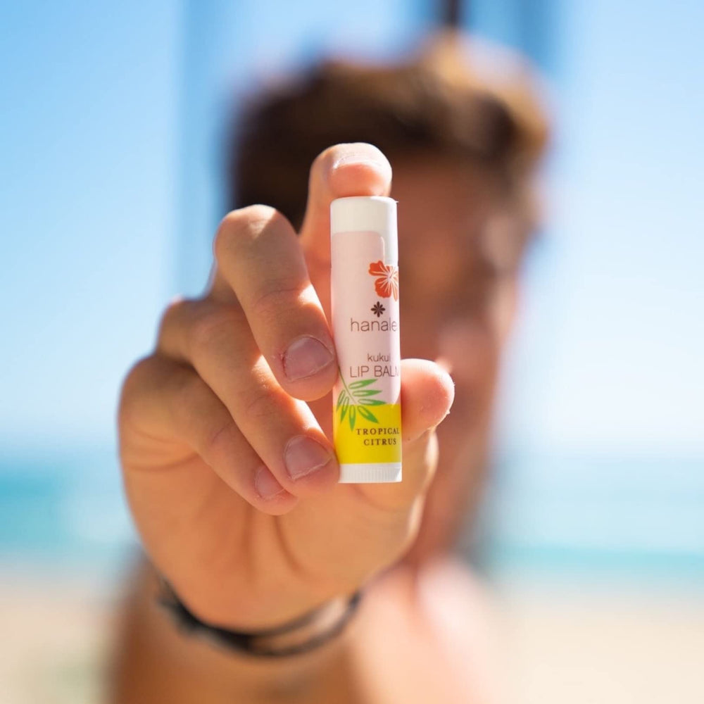Hanalei Tropical Citrus lip balm tube offers refreshing hydration and aroma