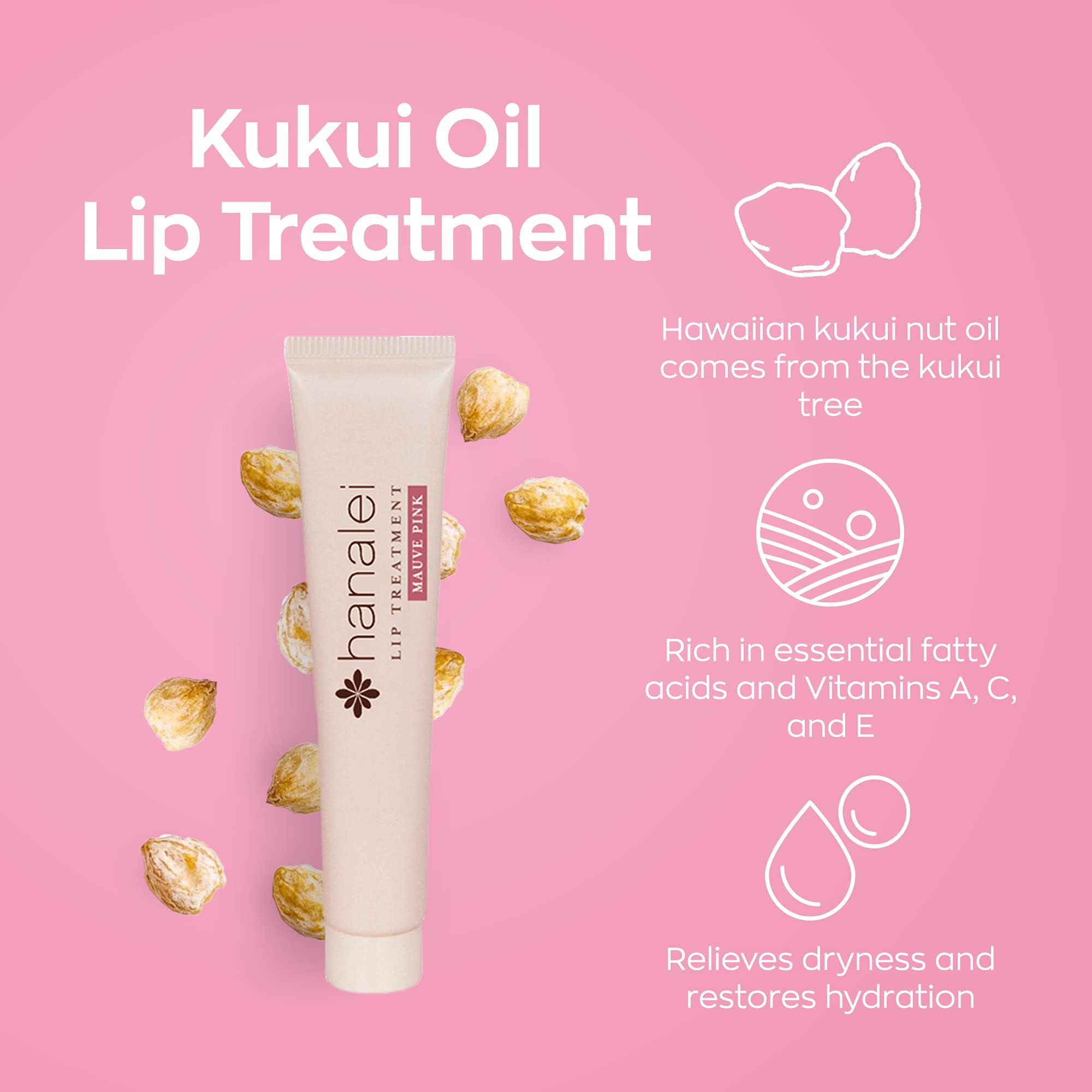 Hanalei Lip Treatment 15g full-size beside mirror for daily or overnight use.
