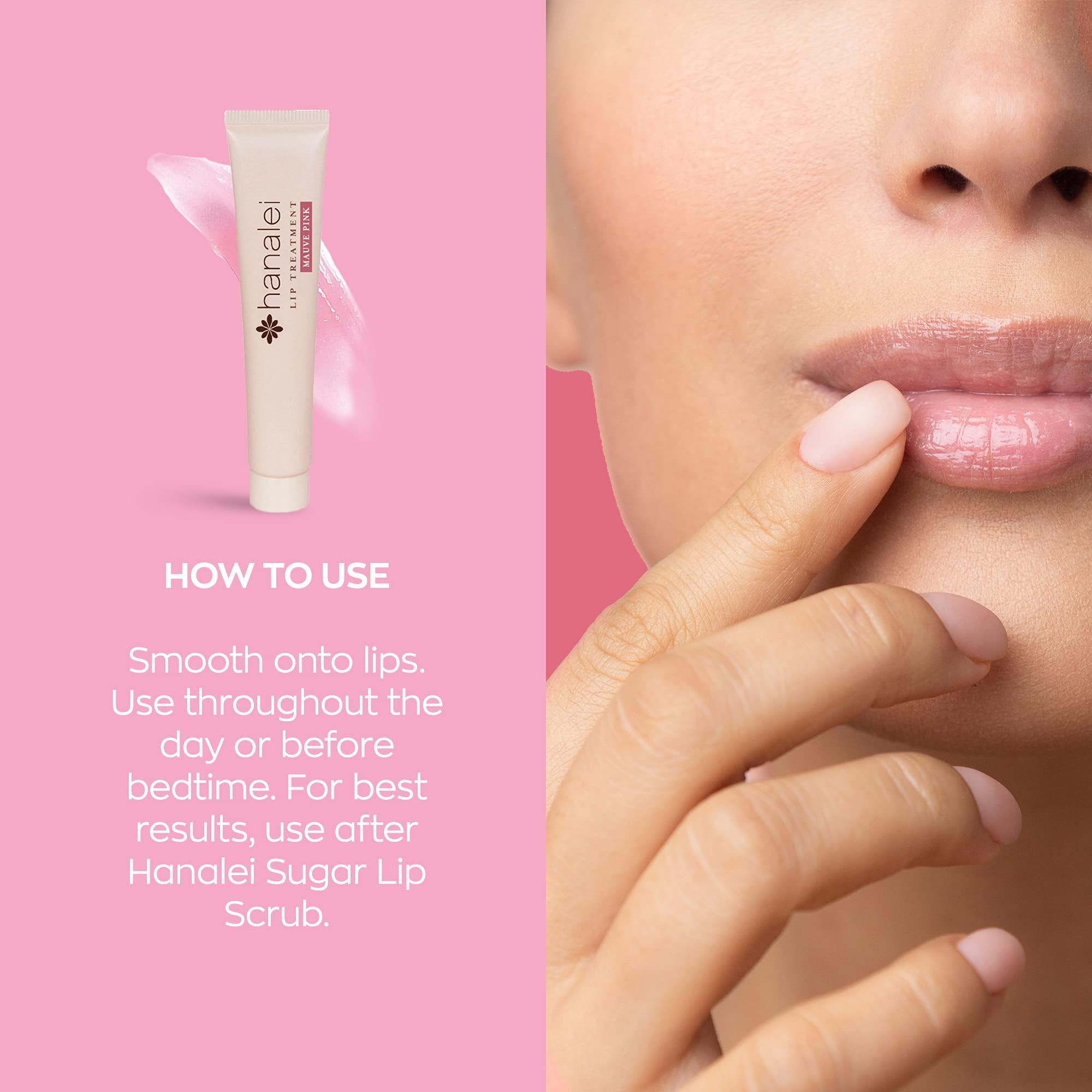 Hanalei Lip Treatment shea butter softens lips in dry weather.