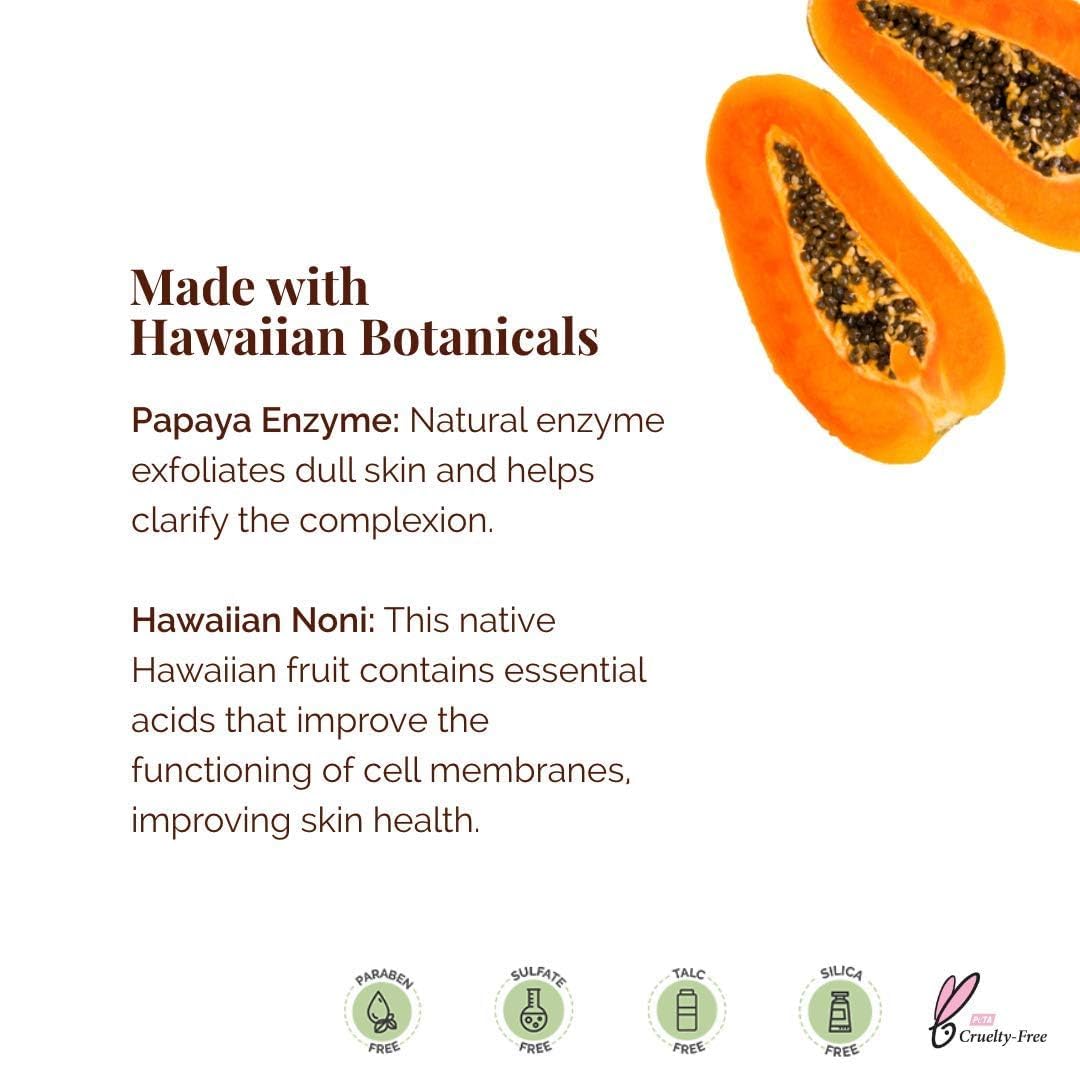 Travel-size Hanalei Papaya cleanser ready for on-the-go routines.