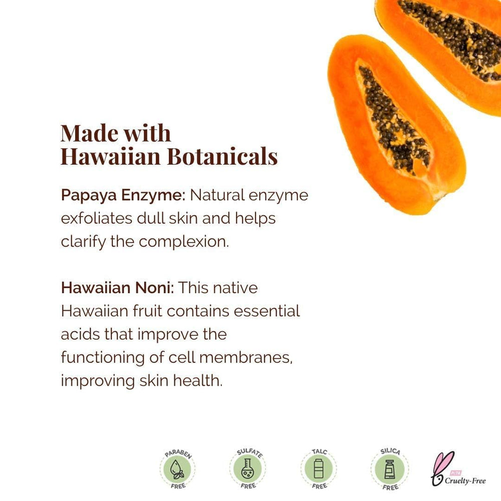 Travel-size Hanalei Papaya cleanser ready for on-the-go routines.