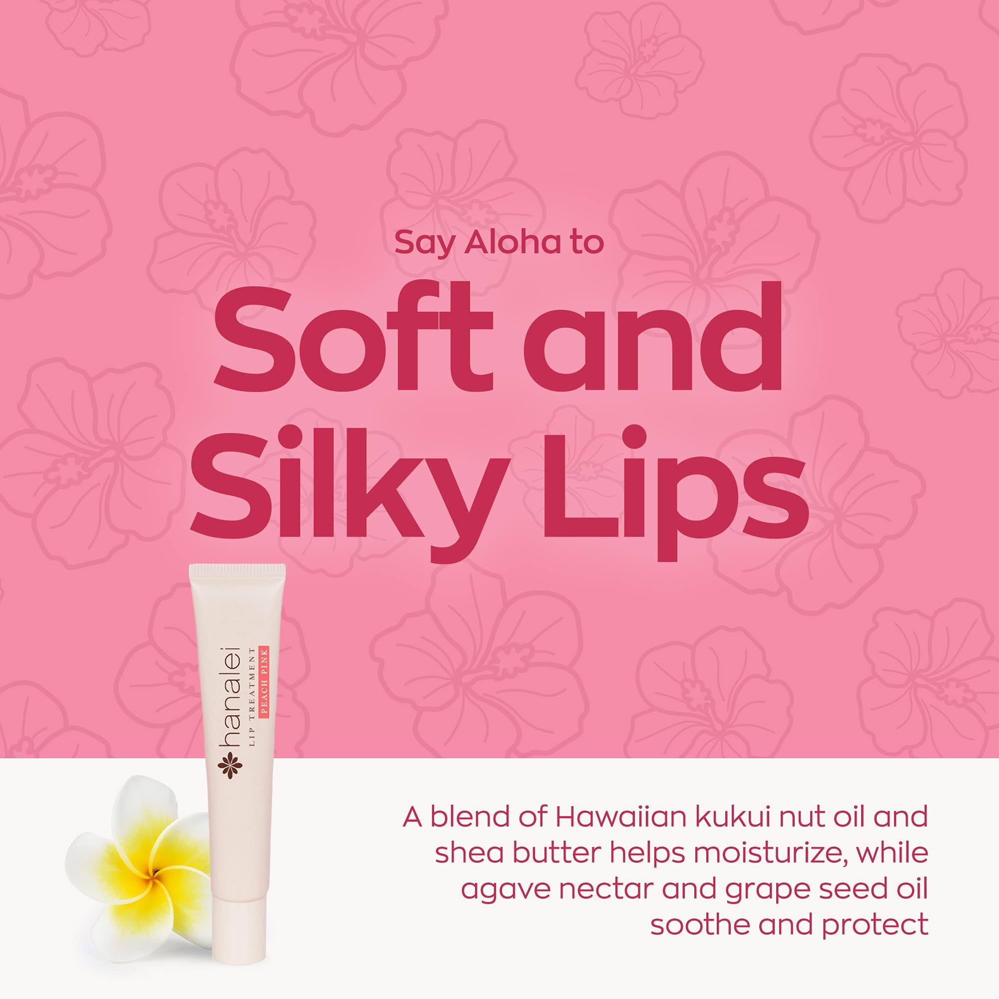 Hanalei Peach Pink Tint on lips suggesting subtle color and hydration.