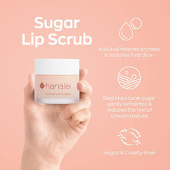 Ingredients highlight Maui cane sugar for natural exfoliation in Hanalei scrub