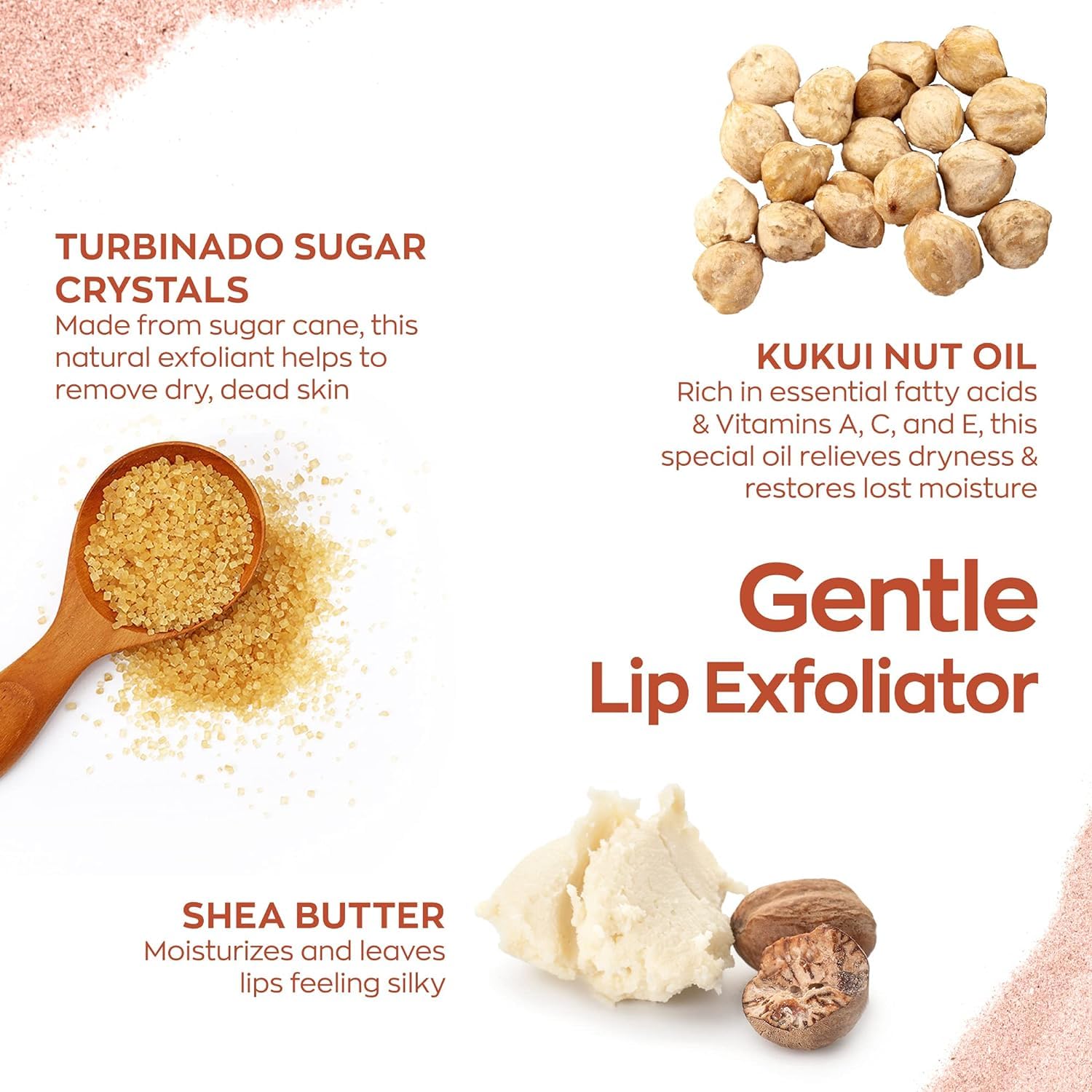 Lips receiving smoothing effect from Hanalei Sugar Lip Scrub application