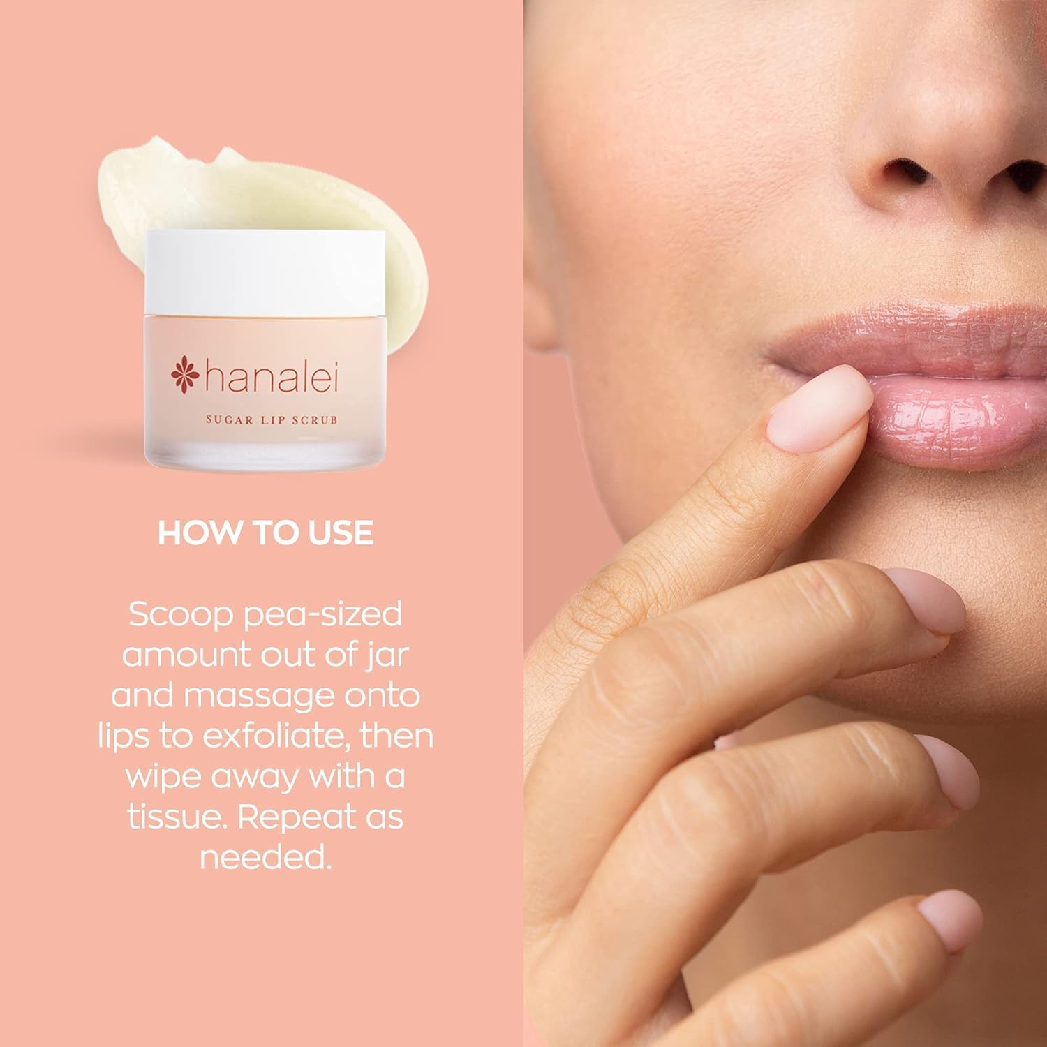 Shea butter in Hanalei Sugar Lip Scrub providing hydration