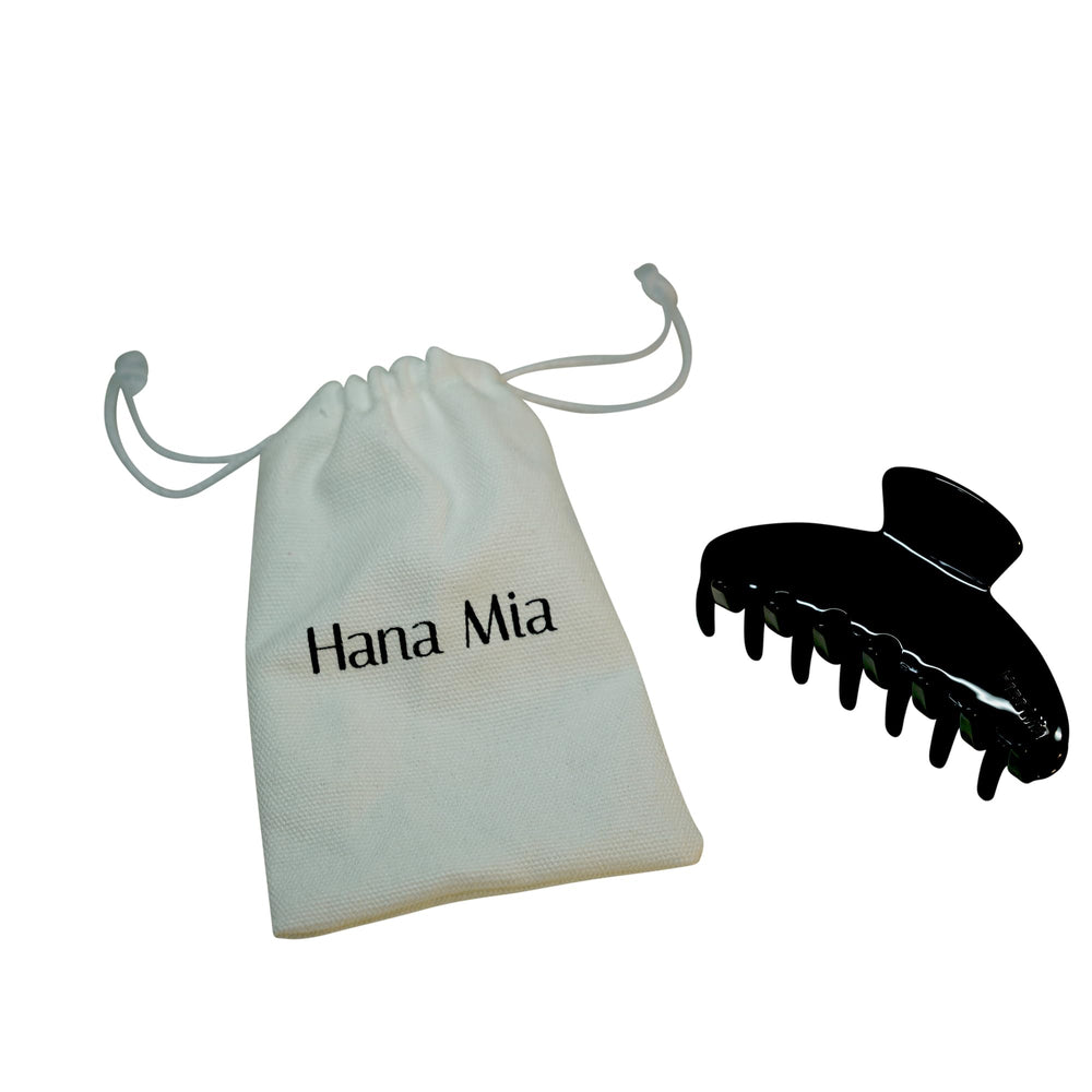 Hana Mia messy bun clip in black offers secure updos and comfortable wear