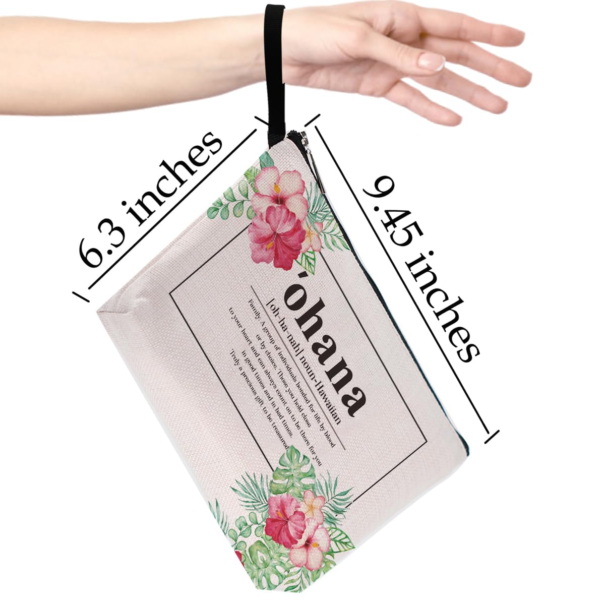 Hanamiya Na cosmetic bag interior view showing organized makeup and essentials