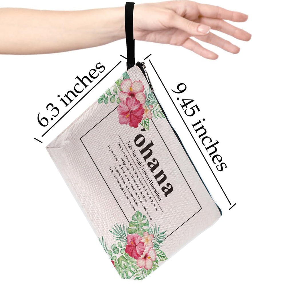 Hanamiya Na cosmetic bag interior view showing organized makeup and essentials