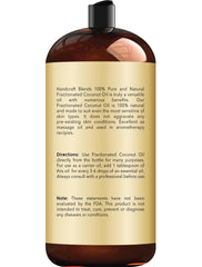 Handcraft Blends fractionated coconut oil massage bottle offers smooth glide for relaxation.