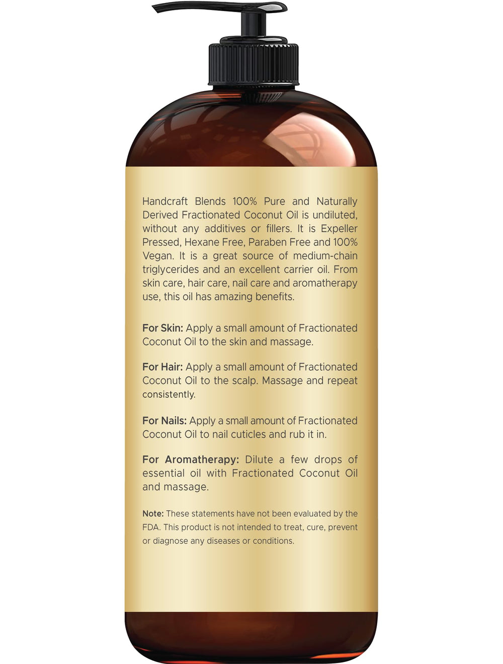 Handcraft Blends label close-up highlighting ingredient purity and simple formulation benefit