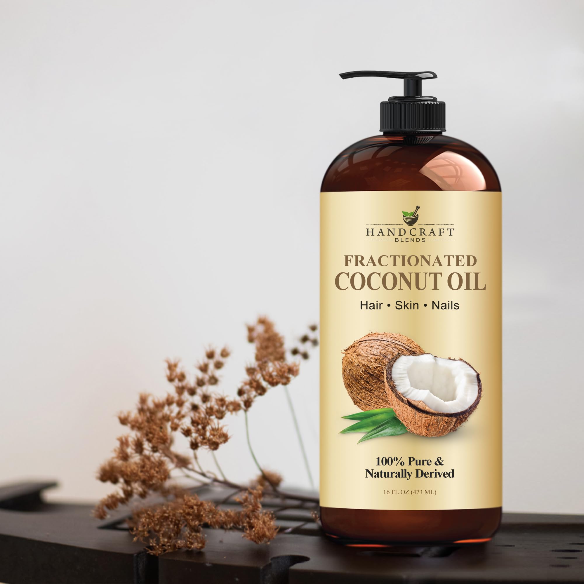 Handcraft Blends 16 fl oz beside common objects for scale and value benefit