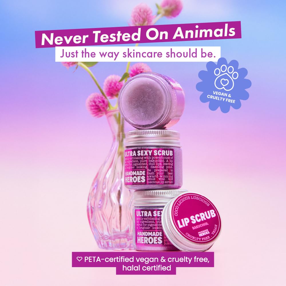Handmade Heroes packaging highlighting vegan cruelty-free formula and natural ingredients