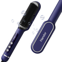 Handoor Pro Ionic hair straightener brush heat up for quick styling and smooth results