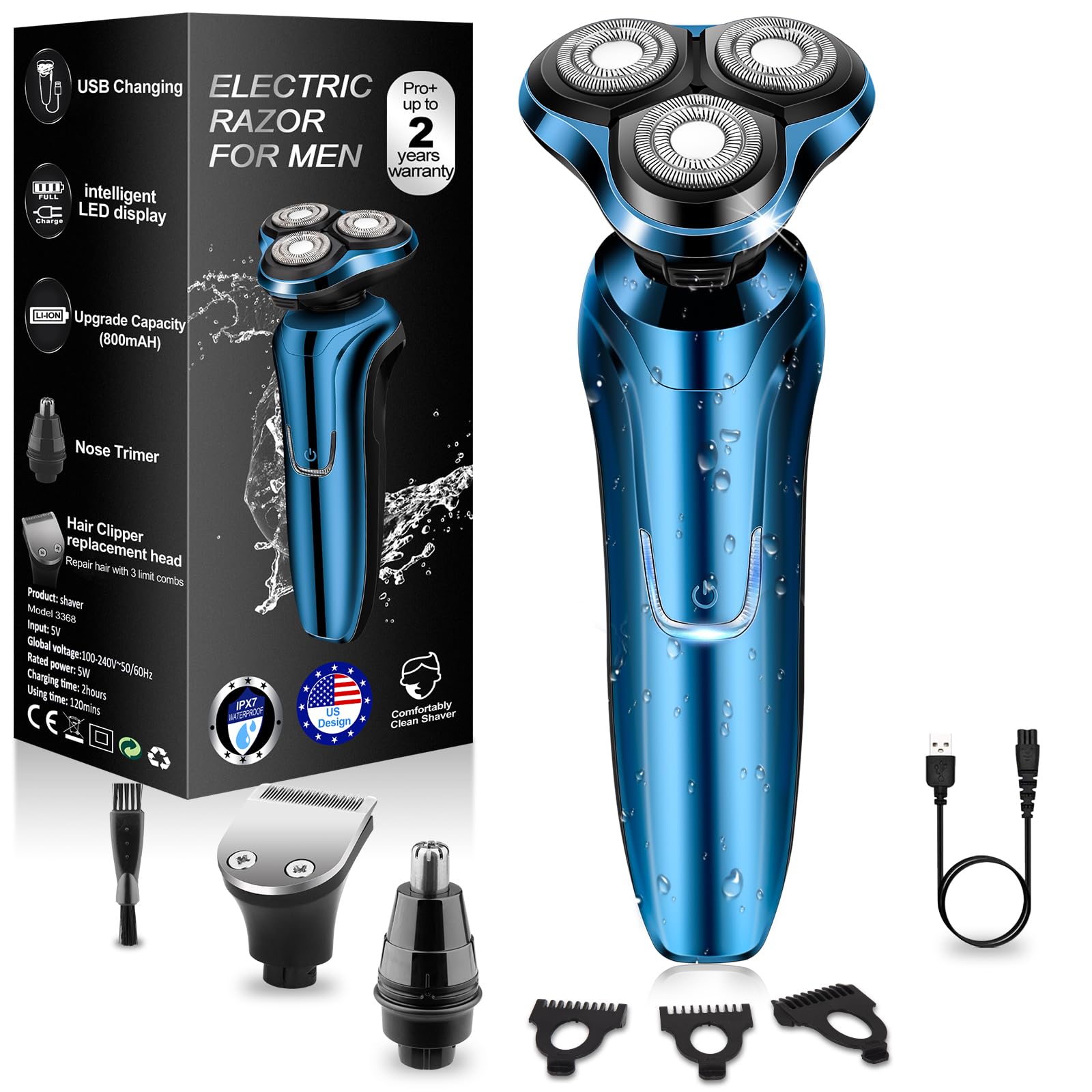 Handsomeface electric razor 4D floating heads contour the face for a close shave