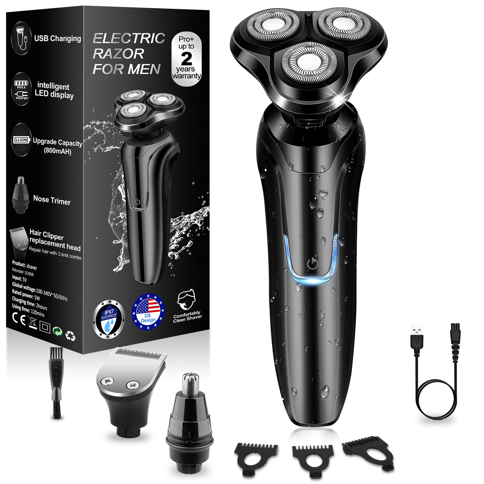 Handsomeface electric razor 4D floating heads delivering precise contouring
