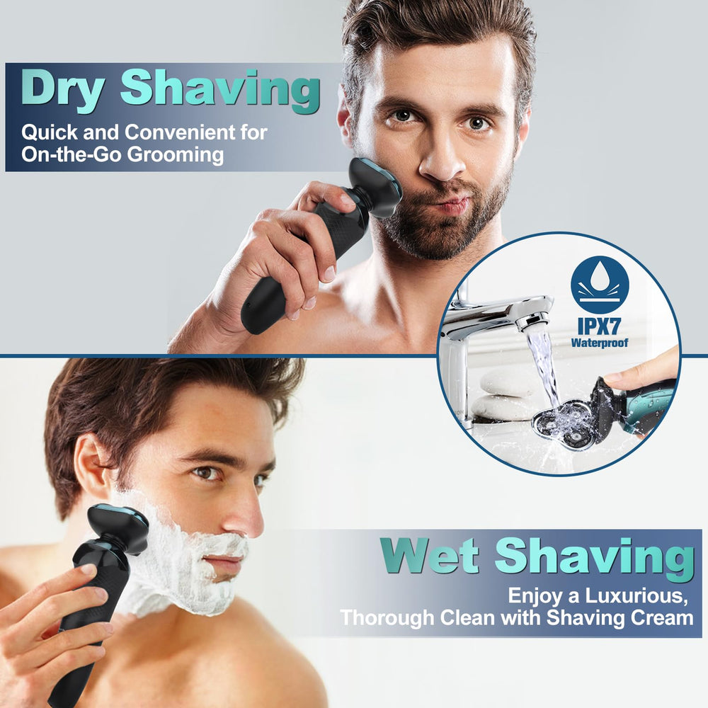 Handsomeface razor features a USB charging display for travel readiness.