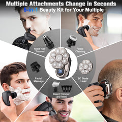 Handsomemen 5-in-1 attachments laid out for versatile grooming.