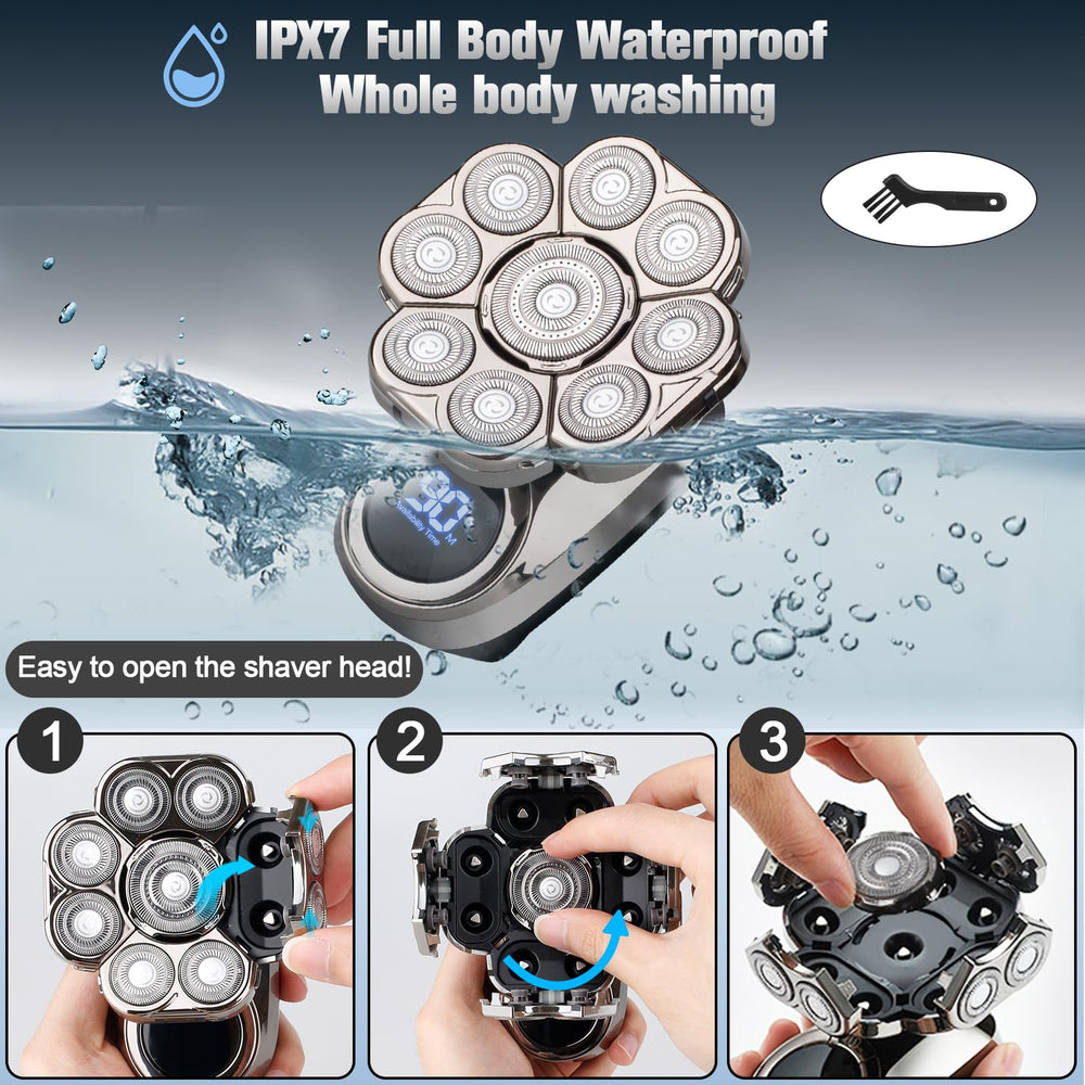 Handsomemen IPX6 waterproof shaver ready for wet or dry use.