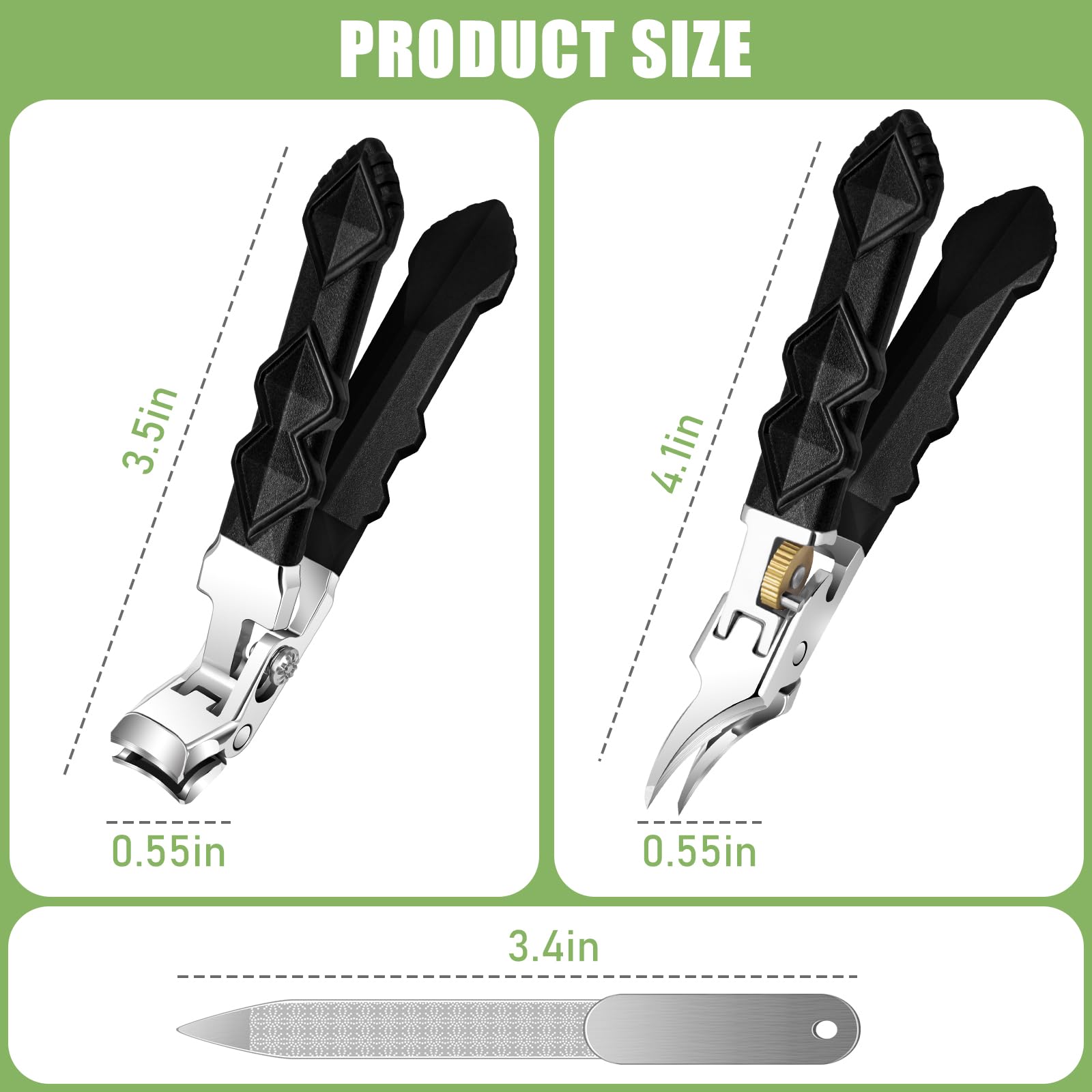 HANDWENG 25-degree curved blades follow nail contours for clean cuts.