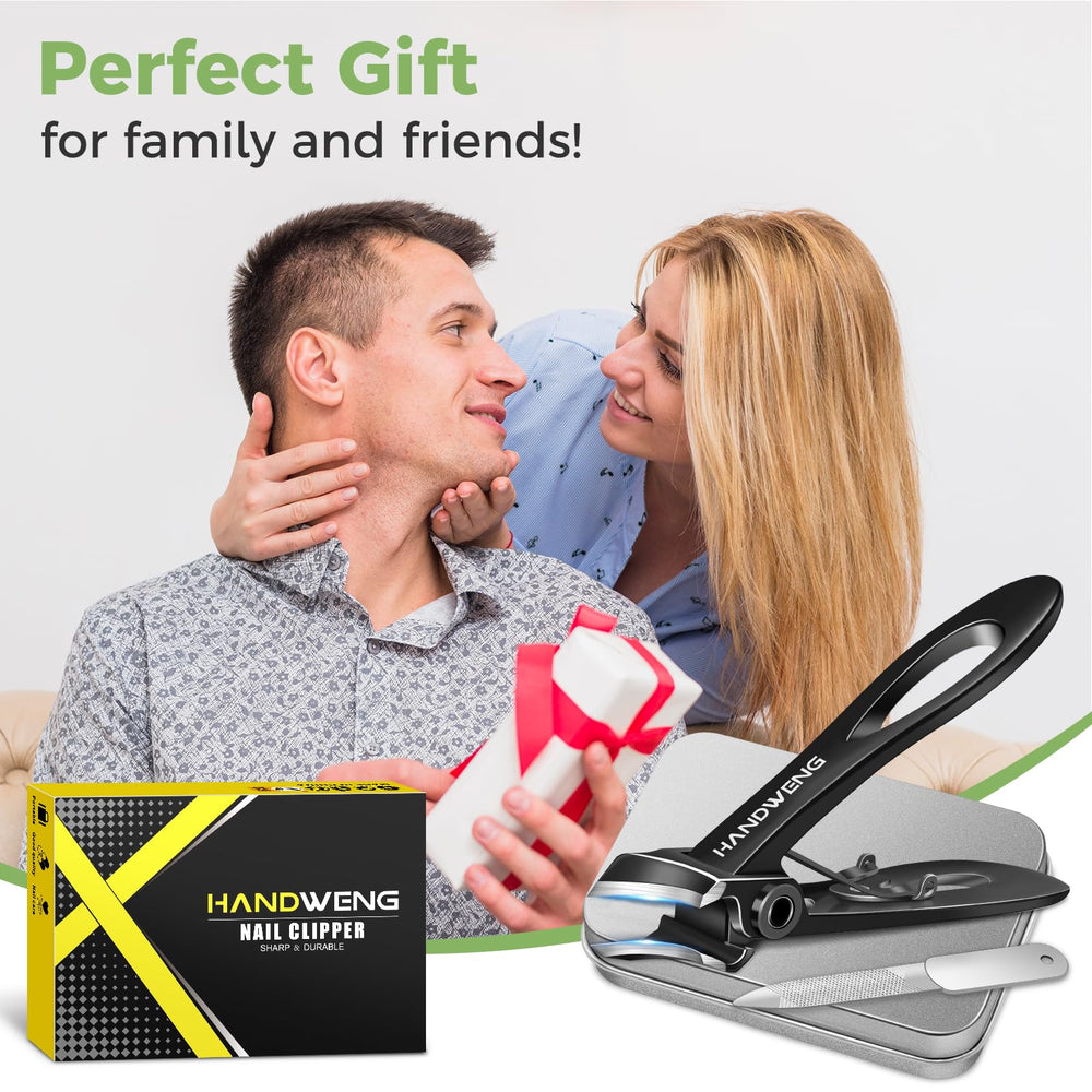 HANDWENG slanted nail clippers with anti-slip grip for confident use.