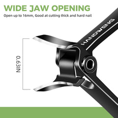 HANDWENG slanted nail clippers in stainless steel for durability and rust resistance.