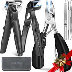 Handweng toenail clippers with large opening for thick nails, smooth, precise cuts.