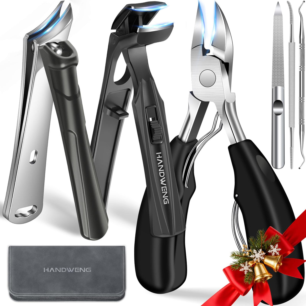 HANDWENG toenail clippers large-opening show wide jaws for thick nails trimming