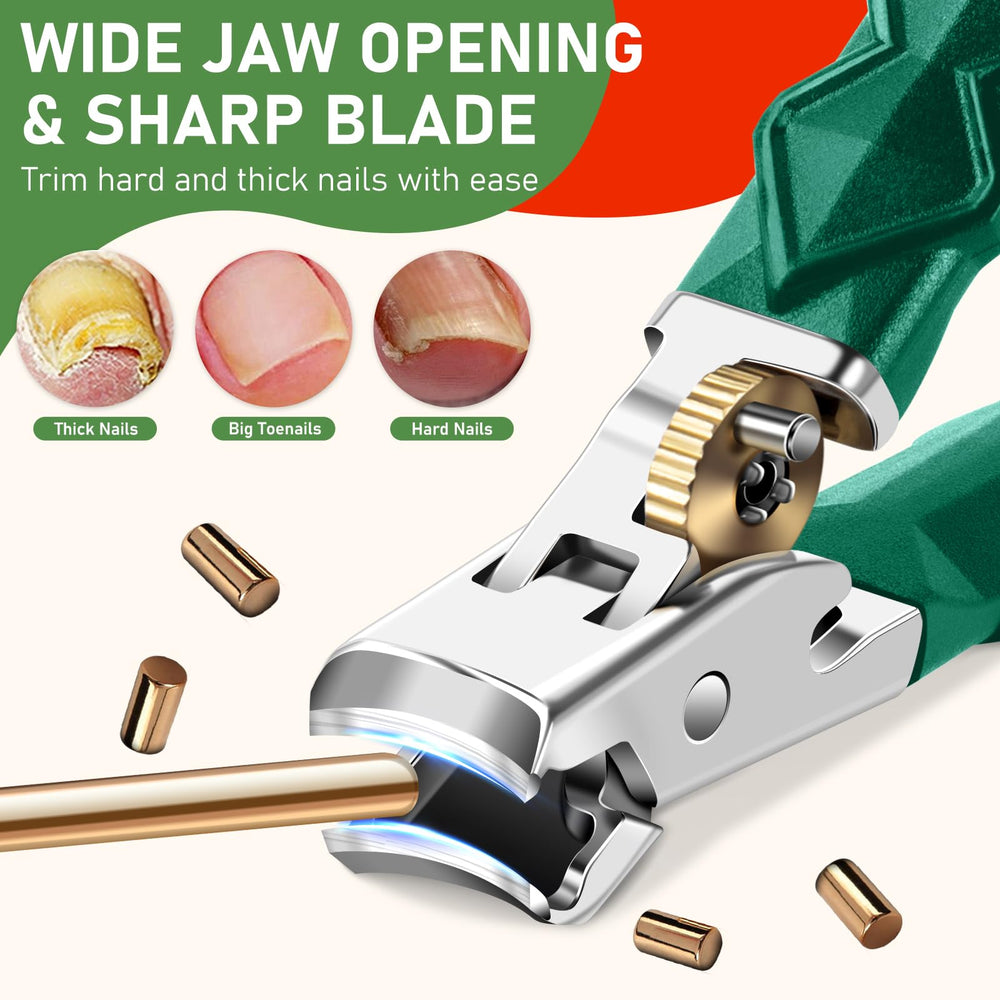 HANDWENG toenail clippers with a slanted curve blade for precise ingrown nail trimming.