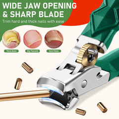 HANDWENG toenail clippers with a slanted curve blade for precise ingrown nail trimming.