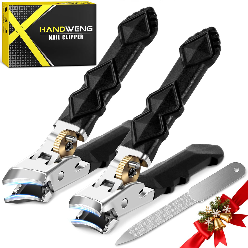 HANDWENG toenail clippers with wide jaw opening enable effortless trimming of thick nails.