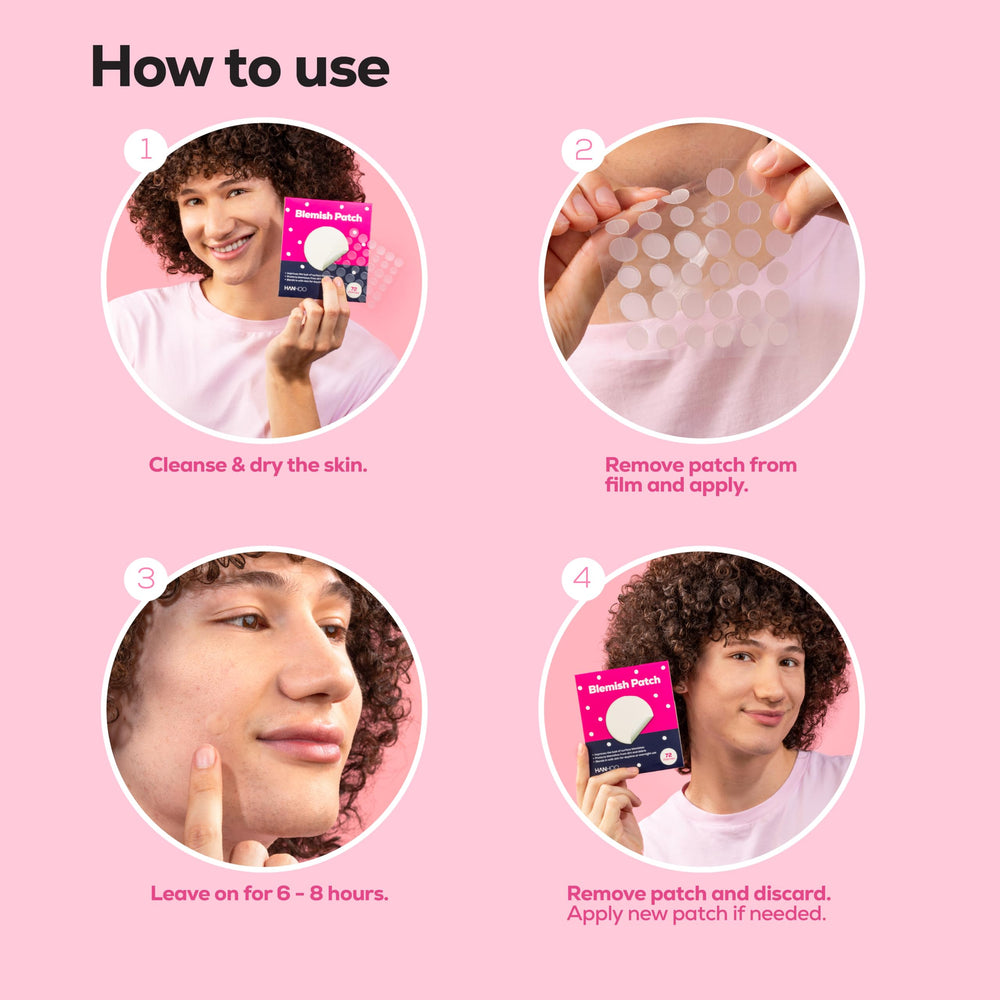HANHOO blemish patch overnight use — see results within 6-8 hours.