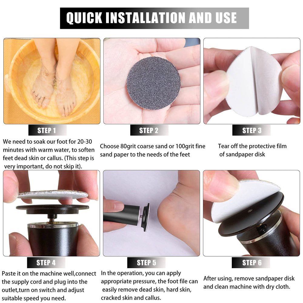 Hannah-Qi foot file speed-adjuster dial demonstrates customizable control for sensitive skin