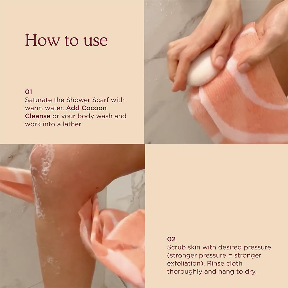 HANNI body scrubber provides a massage-like exfoliation during shower.